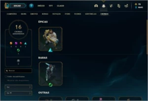 Conta ouro 4 com 89 Champs e 75 Skins + 6 Vitoriosas - League of Legends LOL