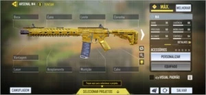 M4 dourada cod mobile - Call of Duty