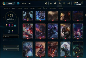 Prata 4 com TODOS os champs e 471 Skins +9 Vitoriosas - League of Legends LOL