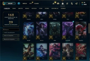 Conta prata 1 com 55 Champs e 12 Skins - League of Legends LOL