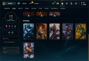 Conta prata 1 com 55 Champs e 12 Skins - League of Legends LOL