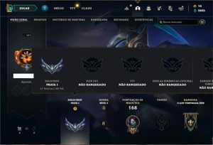 Conta prata 1 com 55 Champs e 12 Skins - League of Legends LOL