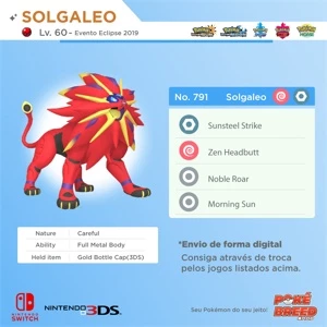 Solgaleo Shiny 6IVs Evento - Pokémon
