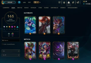 Conta lol Esmeralda 3 nv 605 + 165 skins 3 ultimate