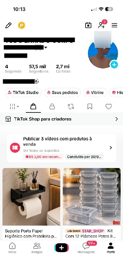 Conta Do Tiktok Shop Ativo + Monetizada +57,5K Seguidores - Redes Sociais