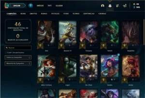 Conta Unranked com 31 Champs e 30 Skins - League of Legends LOL