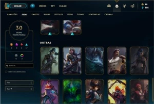 Conta Unranked com 31 Champs e 30 Skins - League of Legends LOL