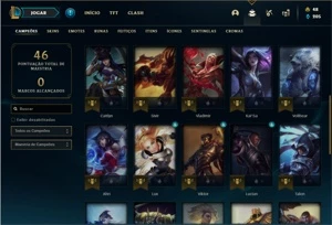 Conta Unranked com 31 Champs e 30 Skins - League of Legends LOL
