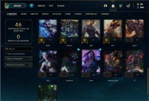 Conta Unranked com 31 Champs e 30 Skins - League of Legends LOL