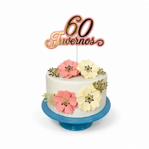 Topo de Bolo Invernos com Flores - Idades - Artesanato e Personalizados
