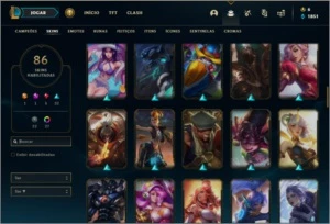 Conta platina 4 com 68 champs e 86 skins - League of Legends LOL