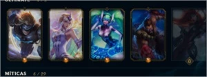 PLAT IV, 371 SKINS, 6 MÍTICAS, 4 ULTIMATE , 30 LENDÁRIAS E + - League of Legends LOL