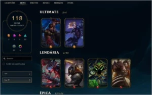 Conta LoL 118 Skins - League of Legends