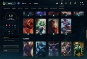 Conta platina 4 com 52 skins e 82 champs ( MAIN JG ) - League of Legends LOL