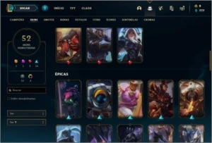 Conta platina 4 com 52 skins e 82 champs ( MAIN JG ) - League of Legends LOL