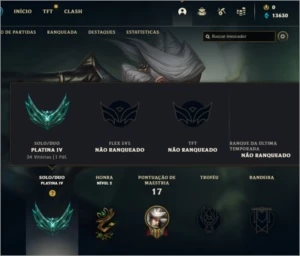 Conta Platina 4, Ganhando 25+ Pdl, Lvl 36, 13630 Essencias - League of Legends LOL