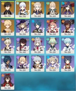Accont with AYAKA C1 and more other 4 caracters 5 stars - Genshin Impact