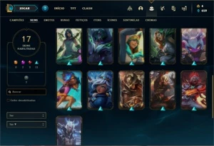 Conta Unranked com 20 Champs e 17 Skins ( 2 Prestigios ) - League of Legends LOL