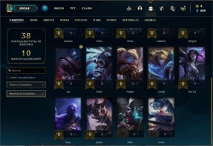 Conta Unranked com 20 Champs e 17 Skins ( 2 Prestigios ) - League of Legends LOL