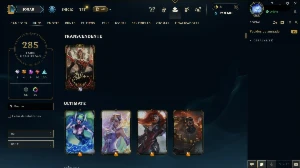 conta de lol com 288 skins habilitadas skin Ahri faker - League of Legends