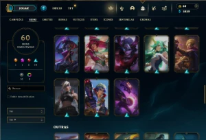 Unranked com 100 Champs e 60 Skins ( JG / SUP / ADC ) + RP - League of Legends LOL