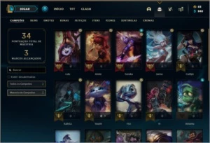 Conta platina 3 com 13 skins e 24 champs - League of Legends LOL