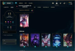 Conta platina 3 com 13 skins e 24 champs - League of Legends LOL
