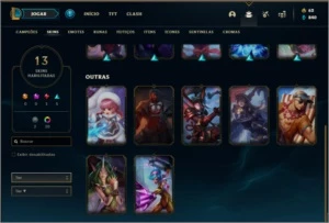 Conta platina 3 com 13 skins e 24 champs - League of Legends LOL