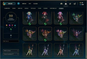 Conta platina 3 com 13 skins e 24 champs - League of Legends LOL