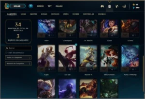 Conta platina 3 com 13 skins e 24 champs - League of Legends LOL