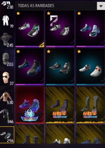 Conta Free Fire (3 angelicais) Bluelock ,Naruto,Kimetsu 