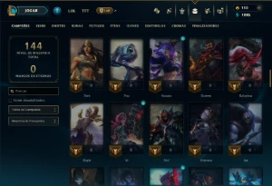 Prata 1 com 90 Champs e 19 Skins - League of Legends LOL