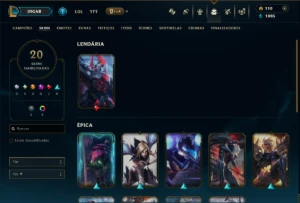 Prata 1 com 90 Champs e 19 Skins - League of Legends LOL