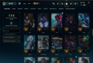Prata 1 com 90 Champs e 19 Skins - League of Legends LOL