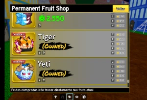 Conta Blox fruit Dragon, Kit, yeti, tigre etc permanente - Roblox