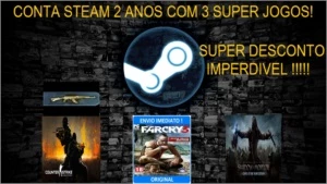 CONTA STEAM 2 ANOS COM 3 SUPER JOGOS
