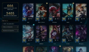 Conta Lol S3 1258 Skins + 205 Essencias Miticas - League of Legends