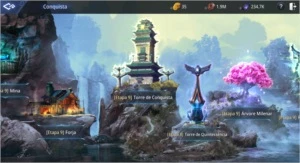 Conta Mir4 lvl 65 68k de power 26% de mineração