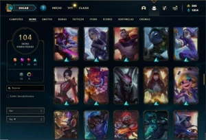 Conta Platina 3 com 130 Champs e 104 Skins - League of Legends LOL