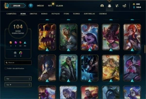 Conta Platina 3 com 130 Champs e 104 Skins - League of Legends LOL
