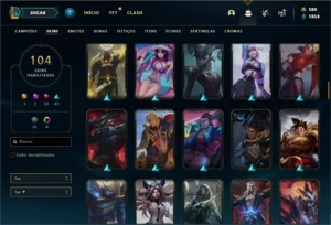 Conta Platina 3 com 130 Champs e 104 Skins - League of Legends LOL