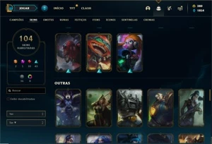 Conta Platina 3 com 130 Champs e 104 Skins - League of Legends LOL