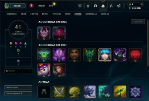 Mestre com 35 Champs e 3 Skins + 12 Fragmentos - League of Legends LOL