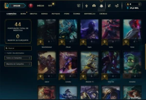 Mestre com 35 Champs e 3 Skins + 12 Fragmentos - League of Legends LOL