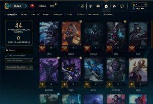 Mestre com 35 Champs e 3 Skins + 12 Fragmentos - League of Legends LOL