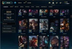 Conta ouro 2 com TODOS os champs e 325 Skins + 6 Vitoriosas - League of Legends LOL