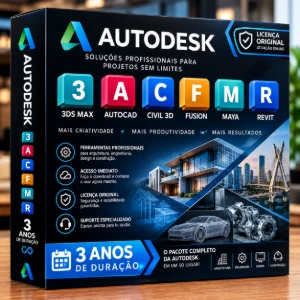 3 ANOS Autodesk - Revit Autocad Inventor Fusion Civil 3d - Softwares e Licenças
