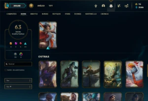 Esmeralda 2 com 90 Champs e 63 Skins + 4 Vitoriosas - League of Legends LOL