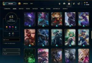 Esmeralda 2 com 90 Champs e 63 Skins + 4 Vitoriosas - League of Legends LOL