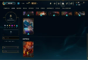 Unranked com 40 Champs e 8 Skins - League of Legends LOL